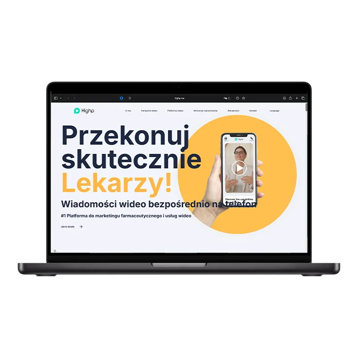 Platforma Highp na ekranie laptopa